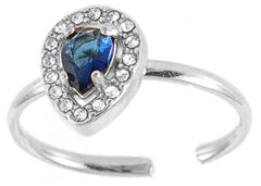 Skye Blue Ring - Zilver - Crystal - Stainless Steel