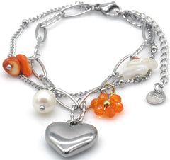 Ylenara Bracelet - Zilver - Armband - Hart - Stainless Steel