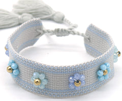 Marinel Bracelet - Goud - Armband - Koord - Kralen - Blauw - Stainless Steel