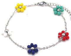 Florissa Bracelet - Zilver - Armband - Bloemen - Multi - Stainless Steel