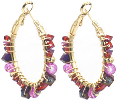 Norisse Earrings - Goud - Oorbellen - Paars - Stainless Steel