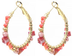 Norisse Earrings - Goud - Oorbellen - Klaver - Roze - Stainless Steel