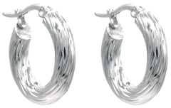 Alvyn Earrings - Zilver - Oorbellen - Creool - 20mm - Stainless Steel