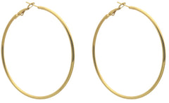 Jovielle Earrings - Goud - Oorbellen - Creool - 60mm - Stainless Steel