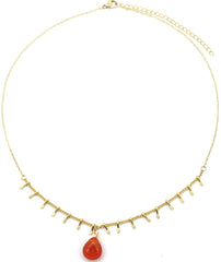 Althea Necklace - Goud - Ketting - Steen - Stainless Steel