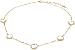 Adora Necklace - Goud Zilver - Ketting - Hartjes - Stainless Steel