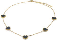 Adora Necklace - Goud Zilver - Ketting - Hartjes - Stainless Steel