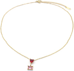 Ravena Necklace - Goud - Ketting - Steen - Hart - Stainless Steel