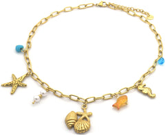 Oceanna Necklace - Goud - Ketting - Charms - Ocean - Stainless Steel