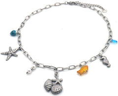 Oceanna Necklace - Zilver - Ketting - Charms - Ocean - Stainless Steel
