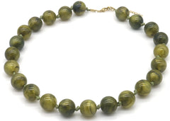 Noirelle Necklace - Goud - Ketting - Kralen - Groen - Stainless Steel