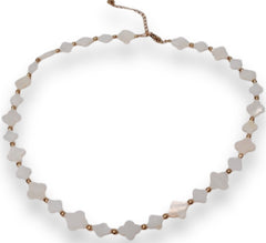 Aurea Necklace - Zilver - Ketting - Steen - Schelpen Clovers - Stainless Steel