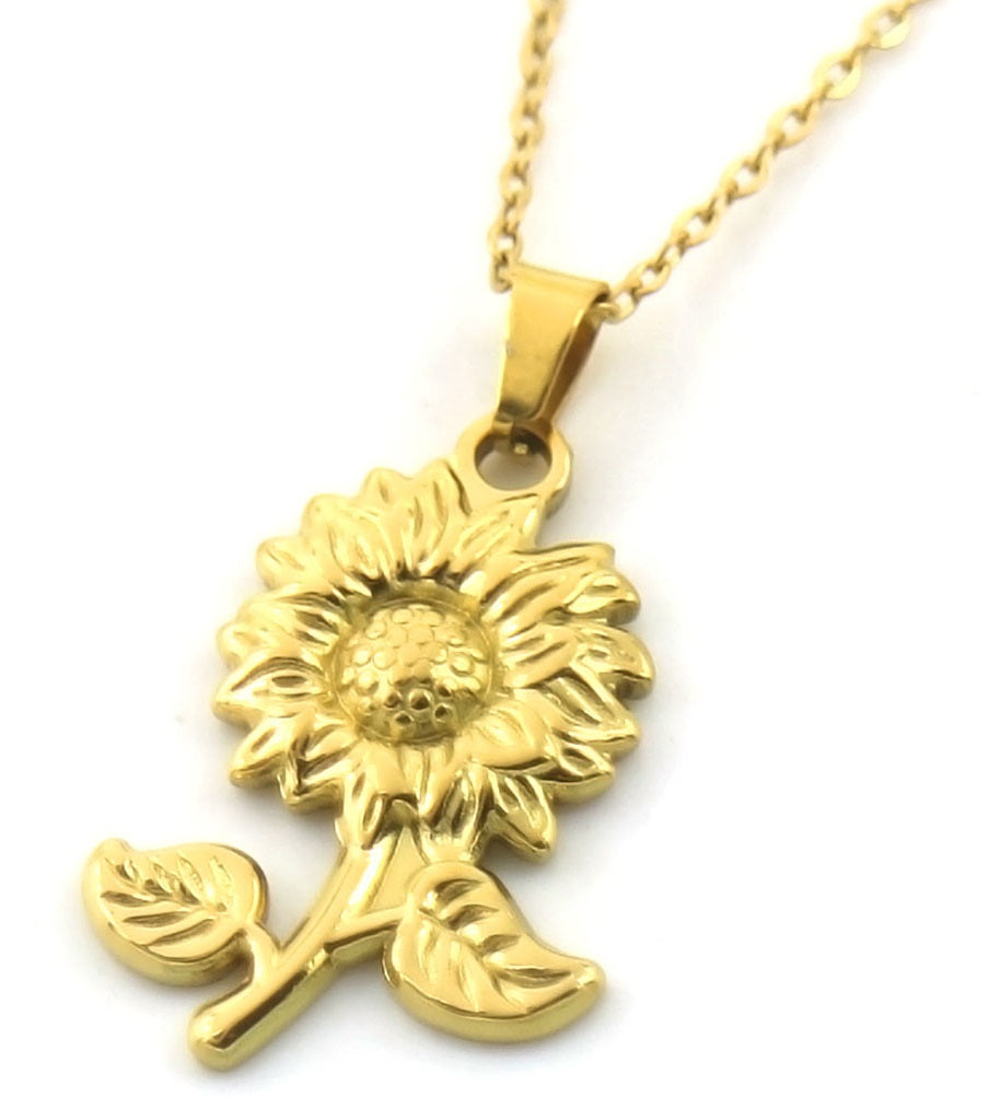 Calista Necklace - Goud - Ketting - Statement - Bloem - Stainless Steel