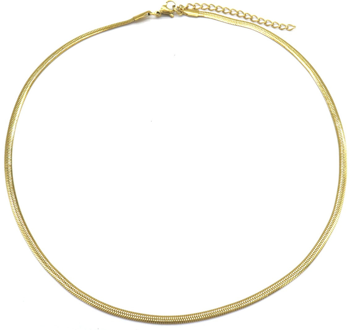Thalía Necklace - Goud - Ketting - Schakel - 3mm - Stainless Steel