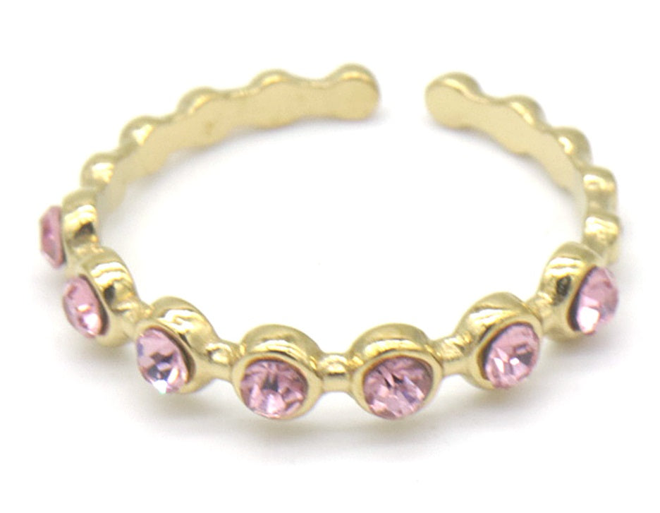 Maya Ring - Goud - Crystal - Roze - Stainless Steel