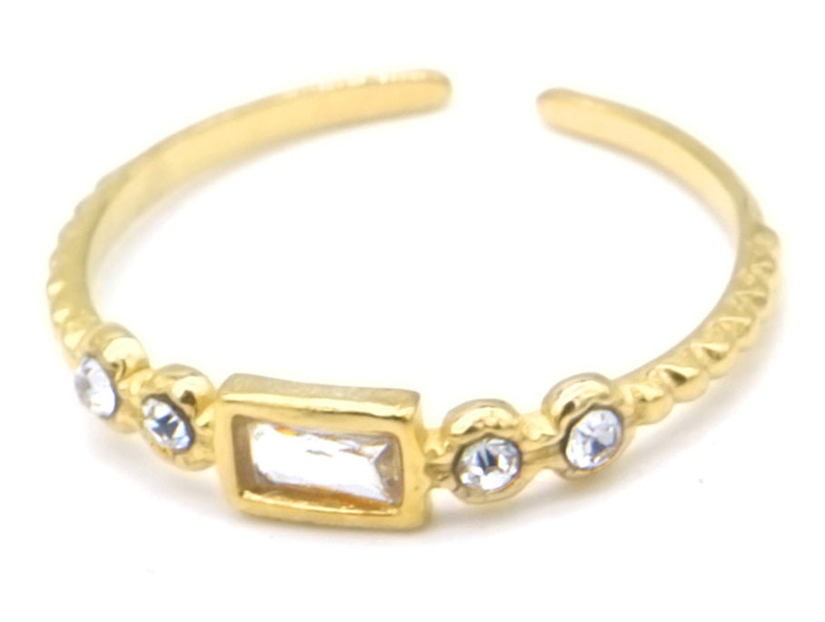 Indi Ring - Goud - Crystal - Stainless Steel