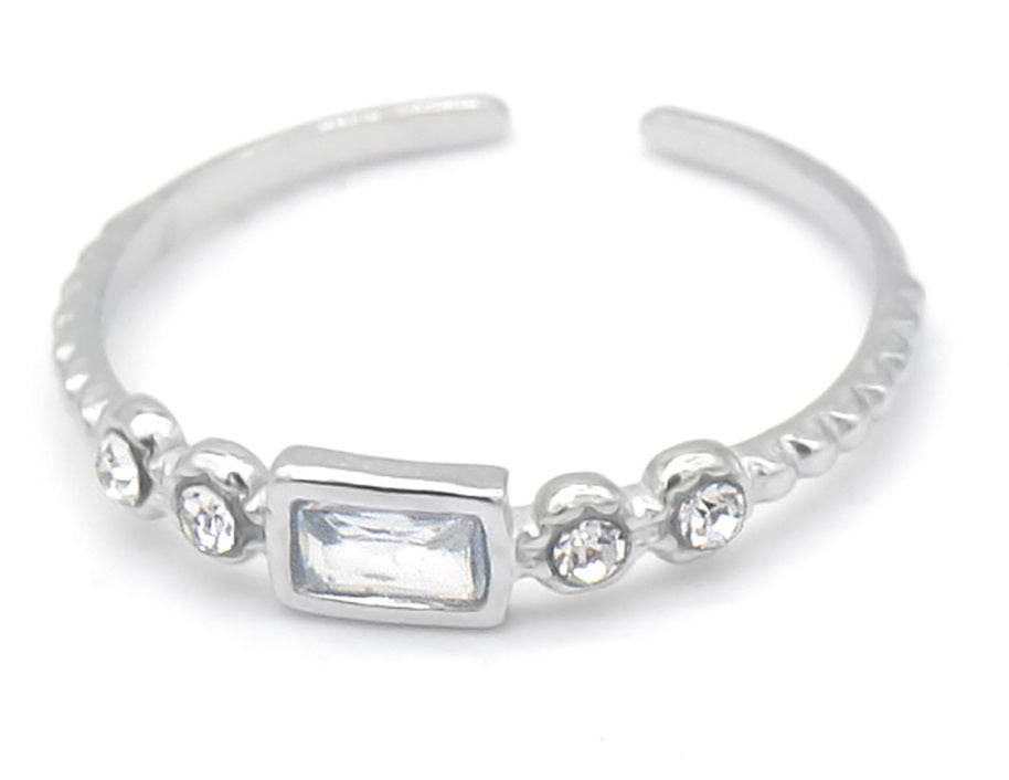 Indi Ring - Zilver - Crystal - Stainless Steel